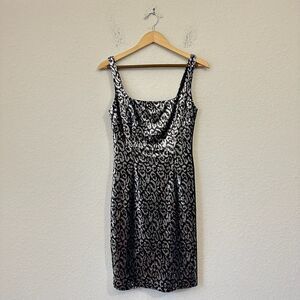 BLACK HALO Lilo Sheath Sequin Dress in Black/Silver